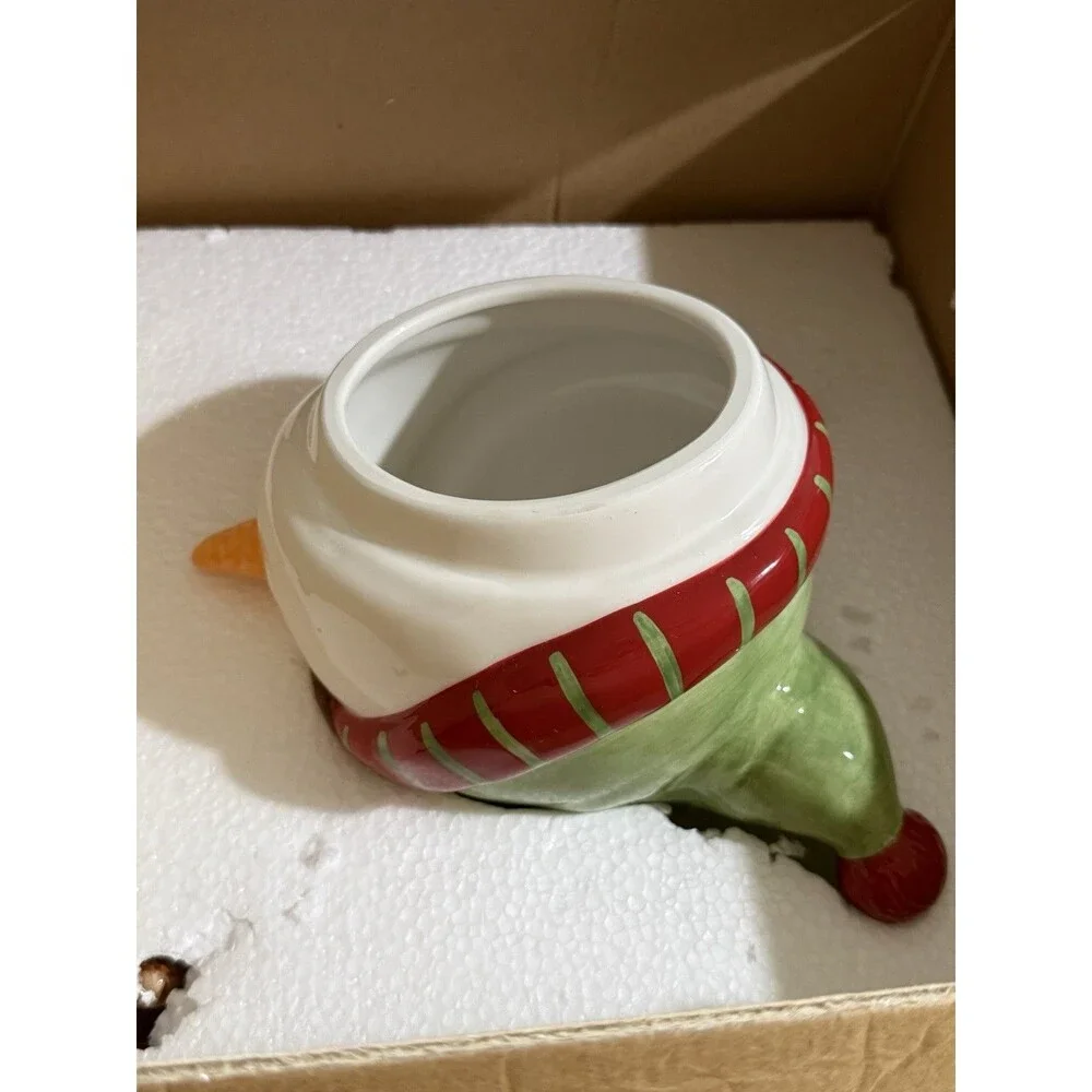Large Pottery Barn Kids SnowmanCookie Jar Holiday Christmas Winter